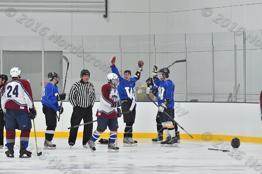 Wheaton College Men\'s Ice Hockey vs Middlesex Community College. - Photo By: KEITH NORDSTROM